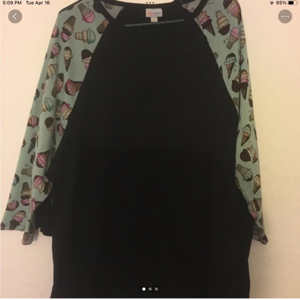 LuLaRoe ice cream cone print 3/4 sleeve T-shirt